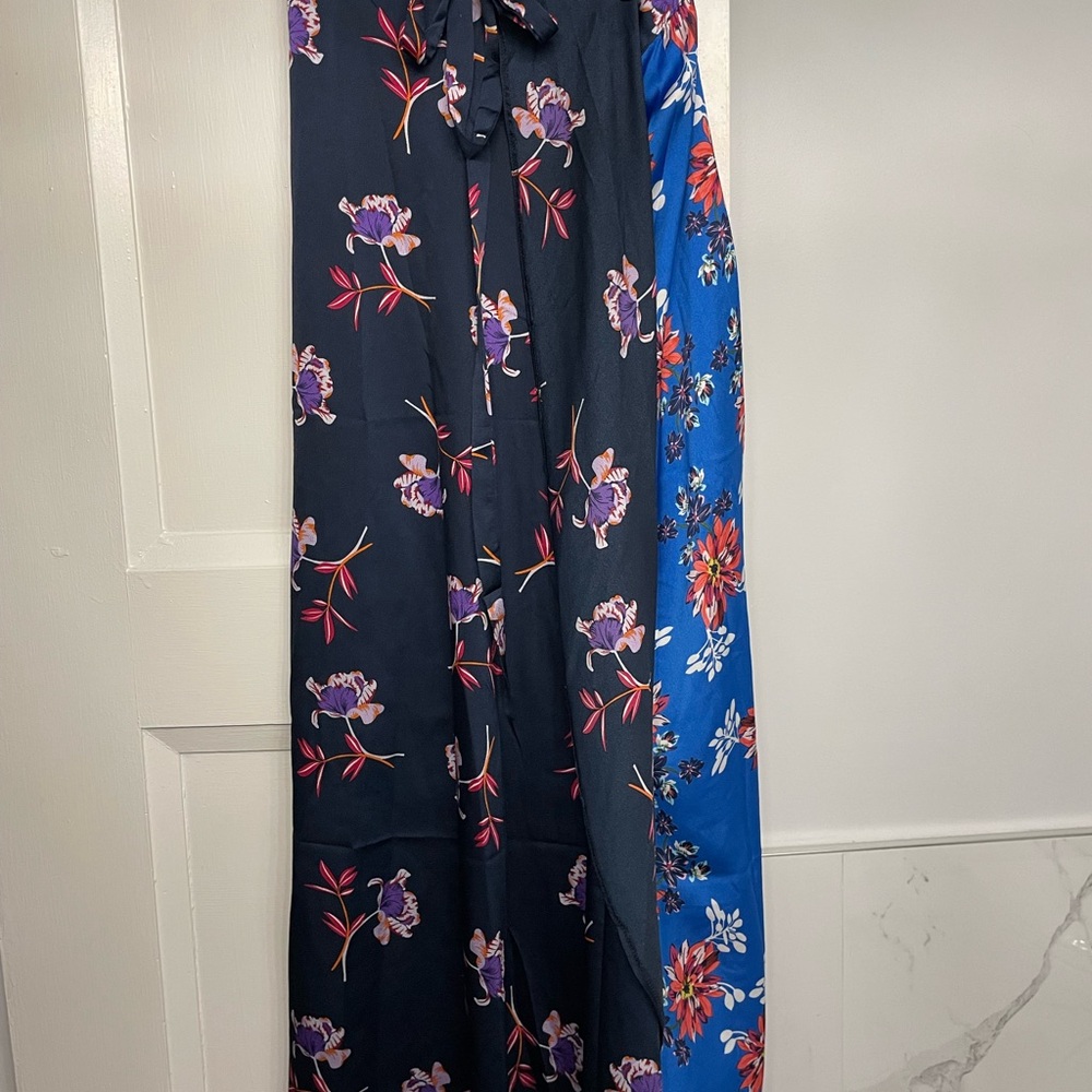 Floral Maxi Skirt - Black and Blue